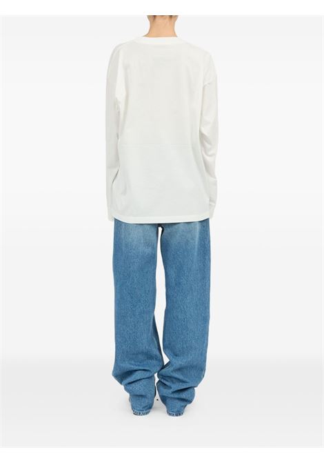 White logo-print long-sleeve T-shirt Mm6 maison margiela - men MM6 MAISON MARGIELA | SH0GC0034S24312101